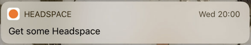 Headspace Actionable Push Notification