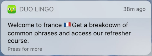 Duolingo Contextual Push Notifications to Optimize Engagement