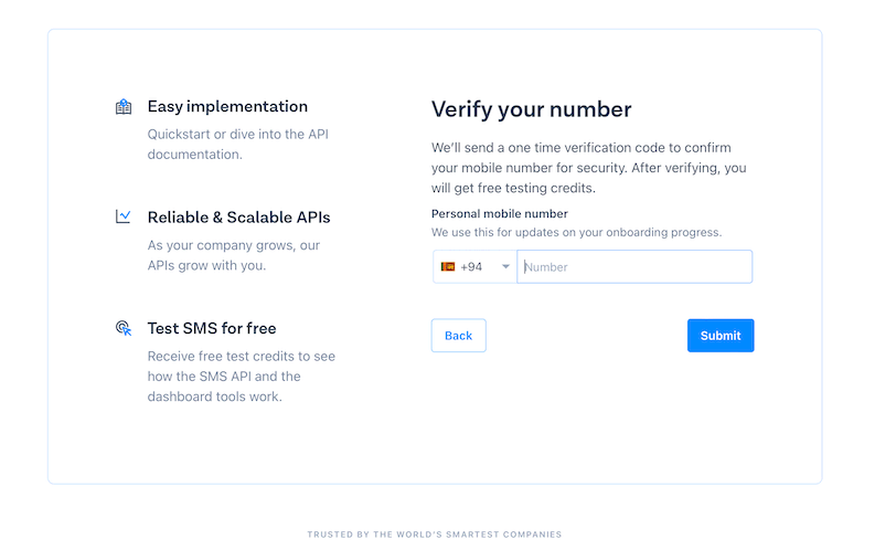 MessageBird Verify Your Number