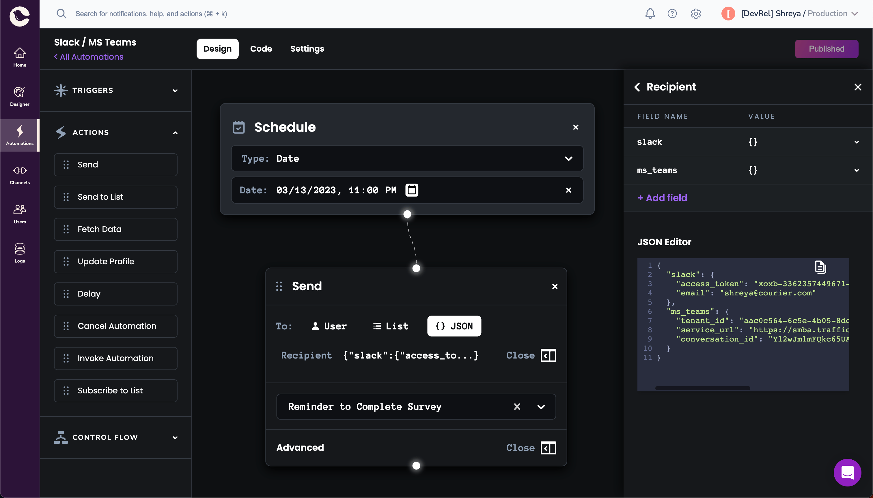 automation slack and teams