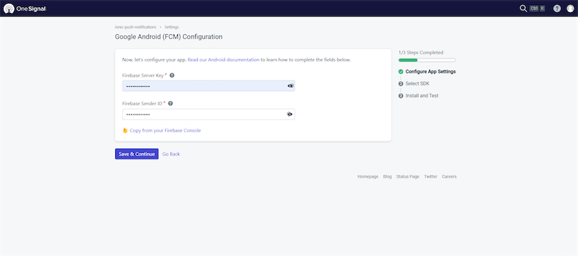 OneSignal Android Configuration