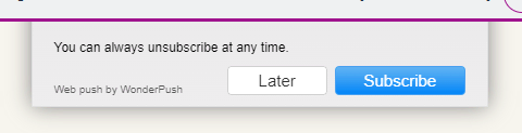 WonderPush Wix Browser Notification Popup Preview