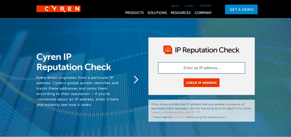 Cyren IP Reputation Checker