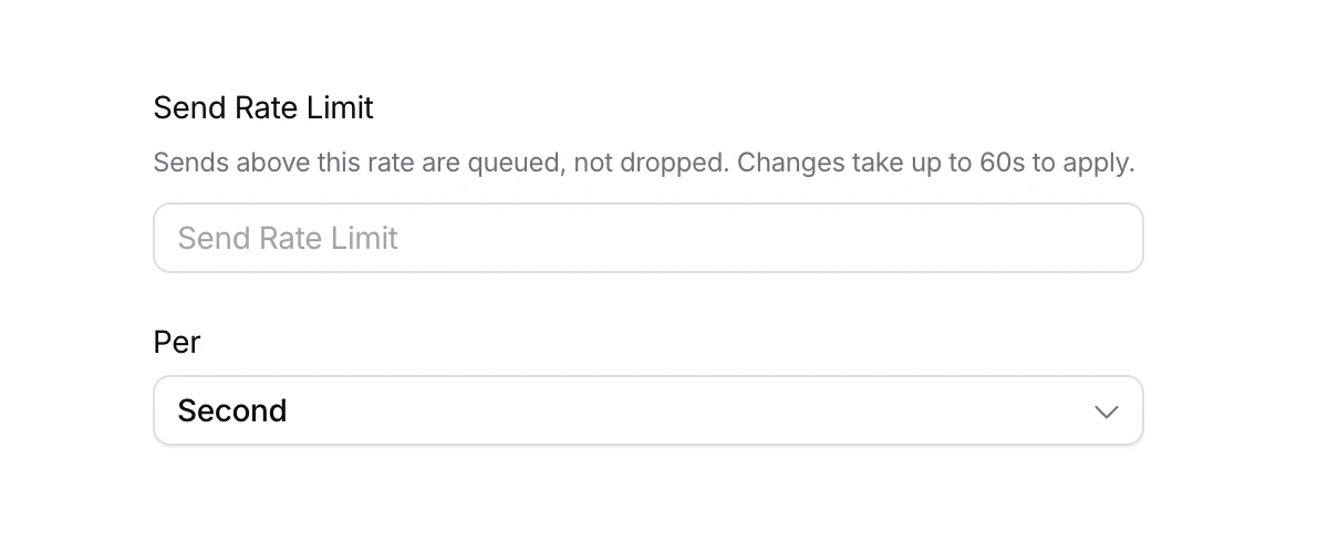 Send Rate Limit setting