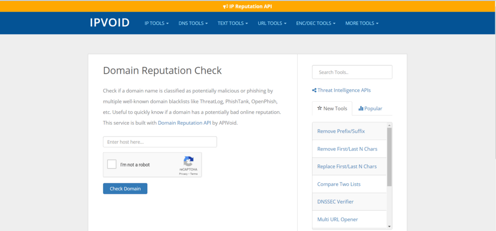 Ipvoid Domain Reputation API