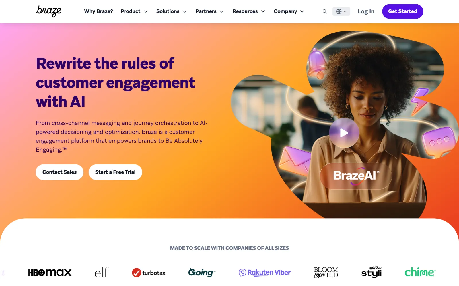Braze homepage