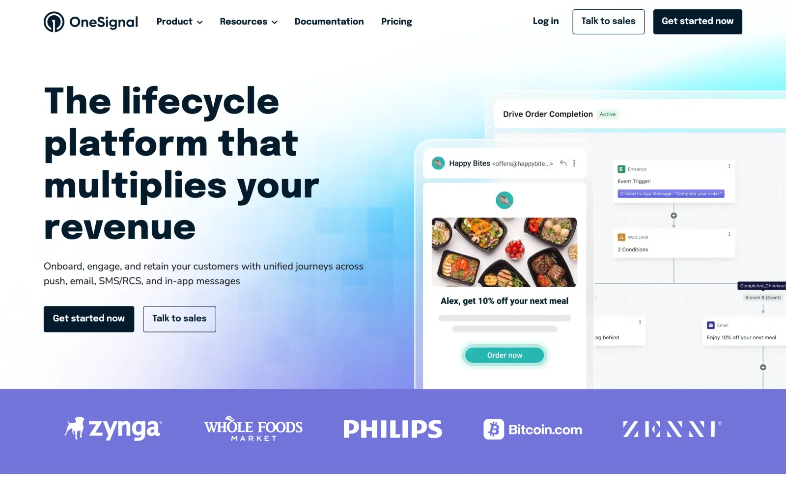 OneSignal homepage