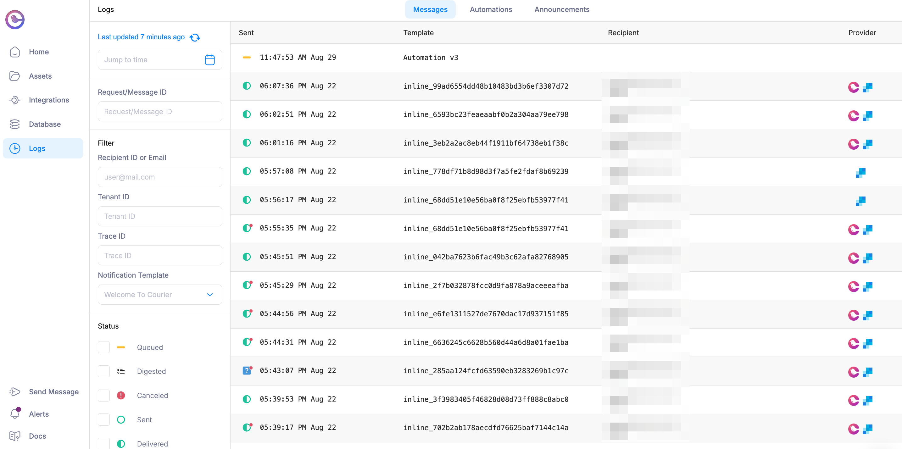 Message Logs Overview